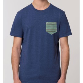 Camiseta Hombre Azul Jaspeado